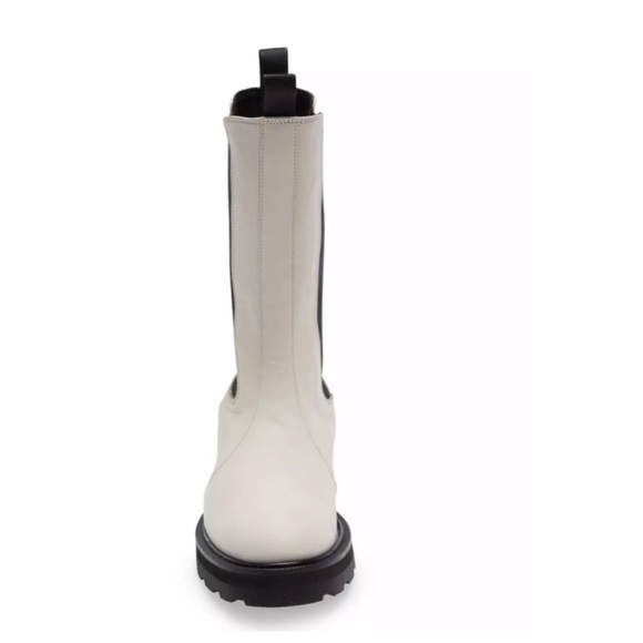 Lita By Ciara Edgy Chic Tall Chelsea Boot Platform Leather White Made Italy 36 - Picture 3 of 11